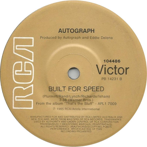 Autograph (2) : Blondes In Black Cars (7")