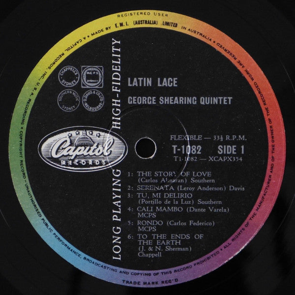 The George Shearing Quintet : Latin Lace (LP, Album, Mono)