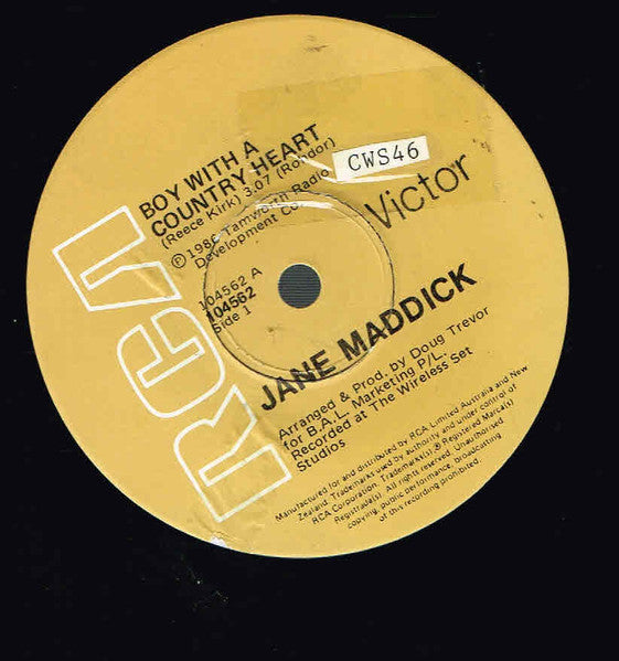 Jane Maddick : Boy With A Country Heart (7")
