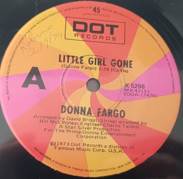 Donna Fargo : Little Girl Gone (7")