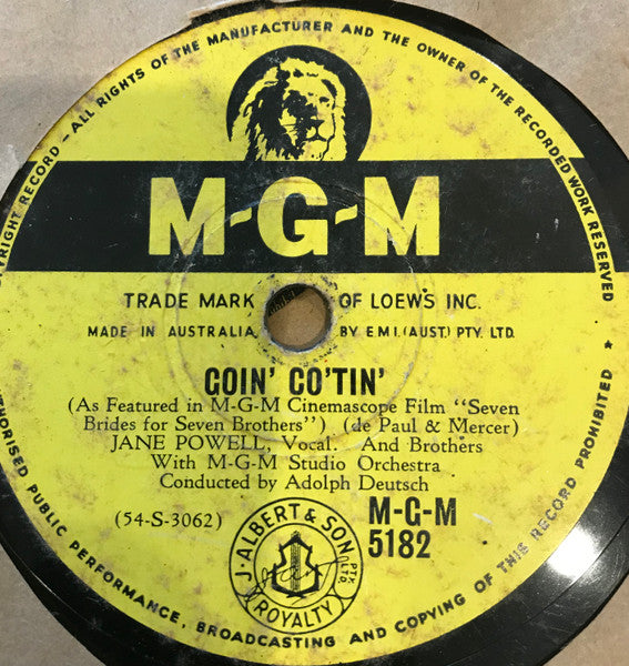 Jane Powell : Goin Co'tin' / Wonderful, Wonderful Day (Shellac, 10")