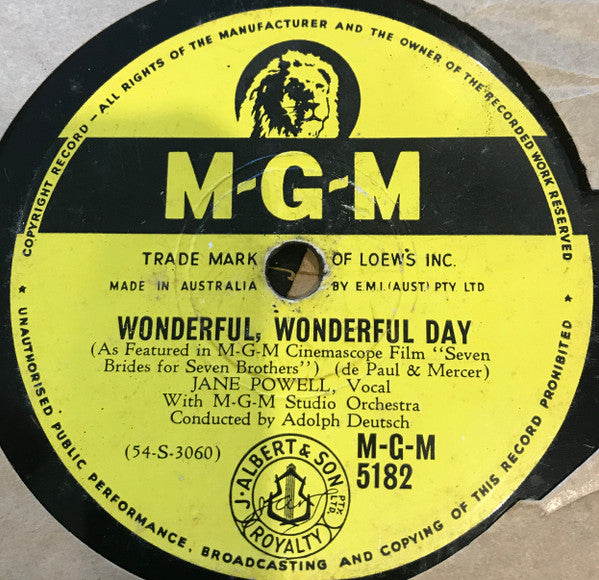 Jane Powell : Goin Co'tin' / Wonderful, Wonderful Day (Shellac, 10")