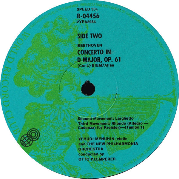 Ludwig van Beethoven : Violin Concerto In D, Opus 61 (LP, Album, Club, RE)