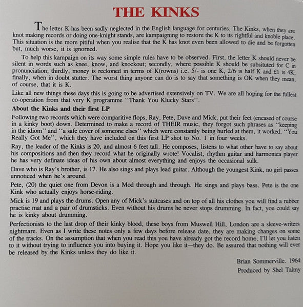 The Kinks : Kinks (CD, Album, RE, RP)