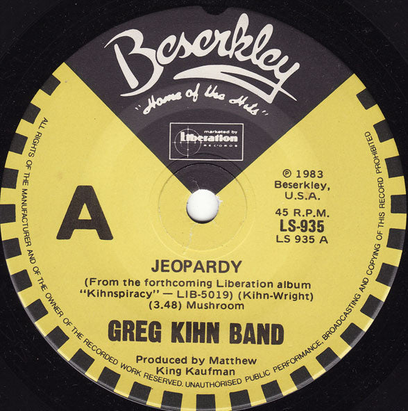 Greg Kihn Band : Jeopardy (7")