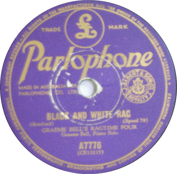 Graeme Bell And His Australian Jazz Band  /  Graeme Bell's Ragtime Four : When The Saints Go Marching Home / Black And White Rag (Shellac, 10")