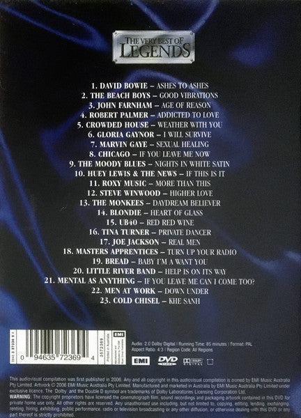 Various : The Very Best Of Legends (DVD, Comp, PAL)