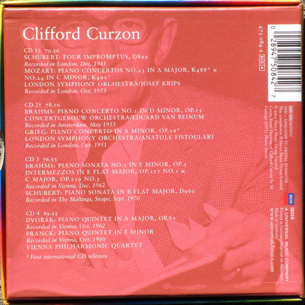 Clifford Curzon : Decca Recordings 1941-72 Vol.2 (4xCD, Comp, Mono, Ltd, RM + Box)