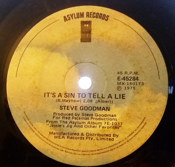 Steve Goodman : It's A Sin To Tell A Lie (7", Single)