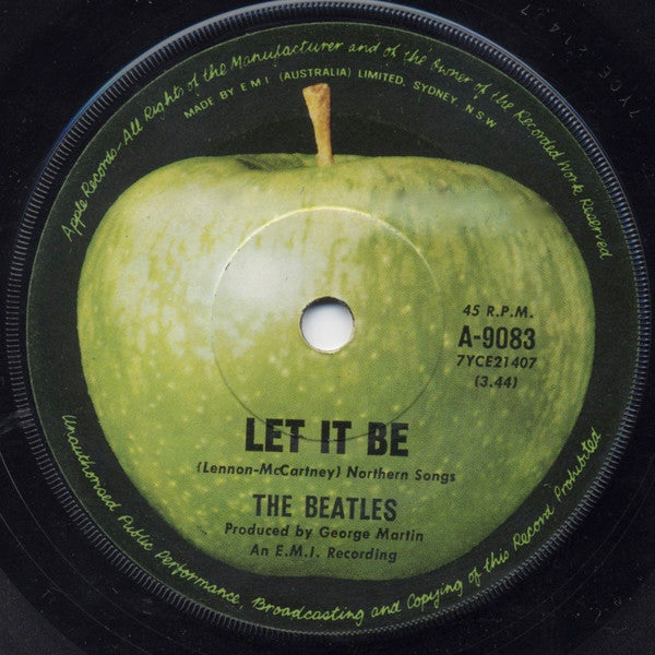 The Beatles : Let It Be (7", Mono, RP)