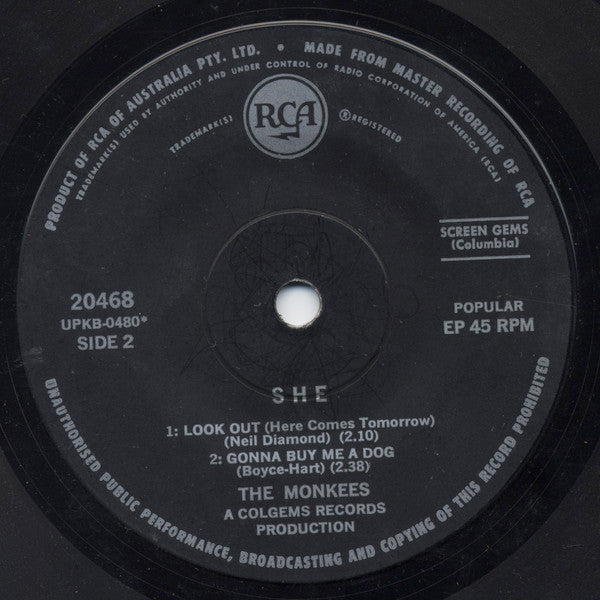 The Monkees : She (7", EP, Mono)