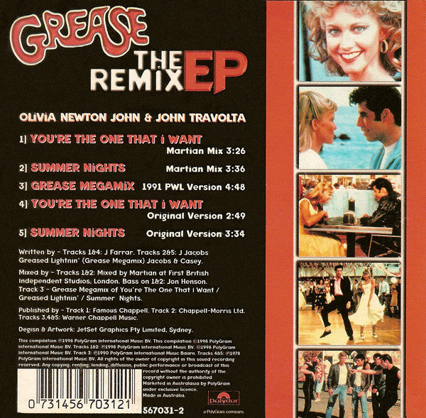Olivia Newton-John & John Travolta : Grease (The Remix EP) (CD, EP, Car)