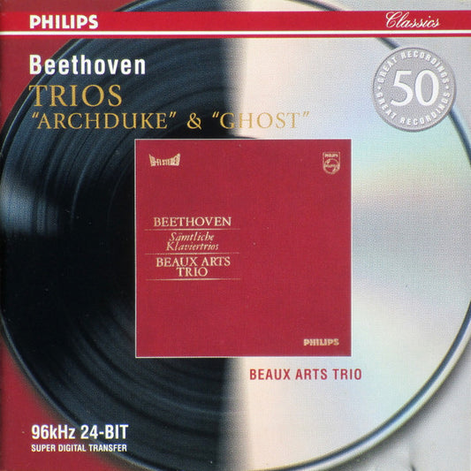 Beethoven* - Beaux Arts Trio : Trios "Archduke" & "Ghost" (CD, Comp, RE, RM)
