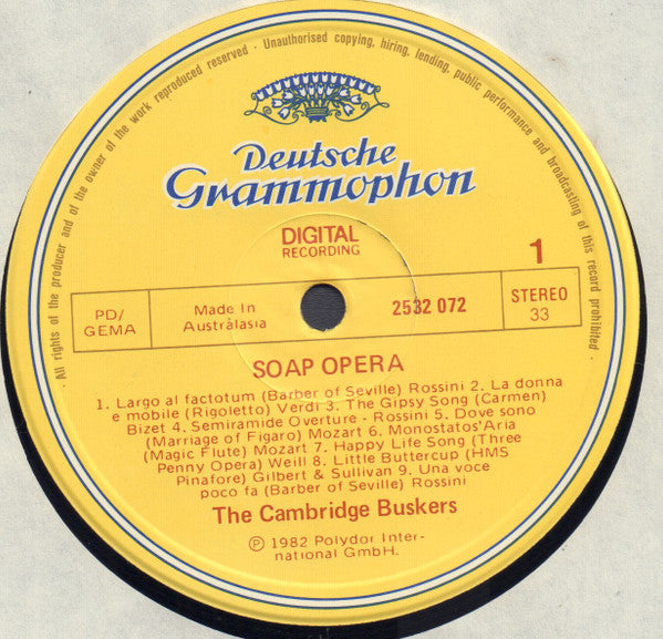 The Cambridge Buskers : Soap Opera (LP, Album)