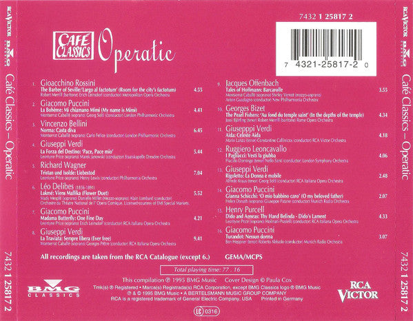 Various : Cafe Classics - Operatic (CD, Comp)