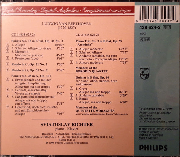 Ludwig van Beethoven, Sviatoslav Richter : The Authorised Recordings (Beethoven II) (2xCD, Comp)