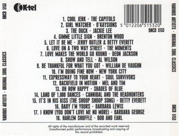 Various : Original Soul Classics (CD, Comp)