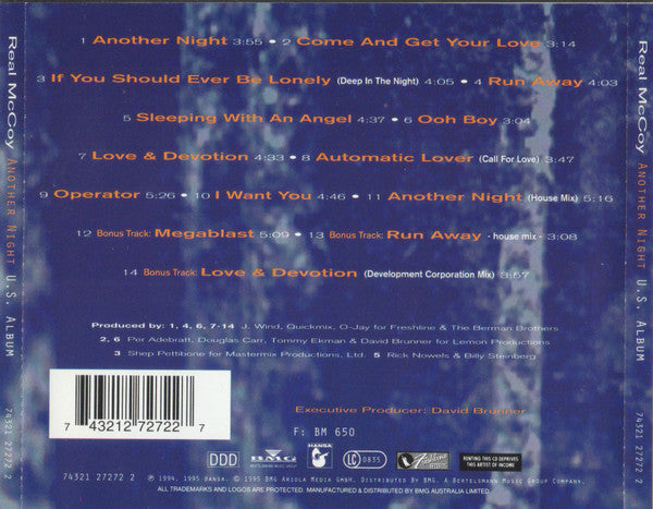 Real McCoy : Another Night (U.S. Album) (CD, Album, Bon)