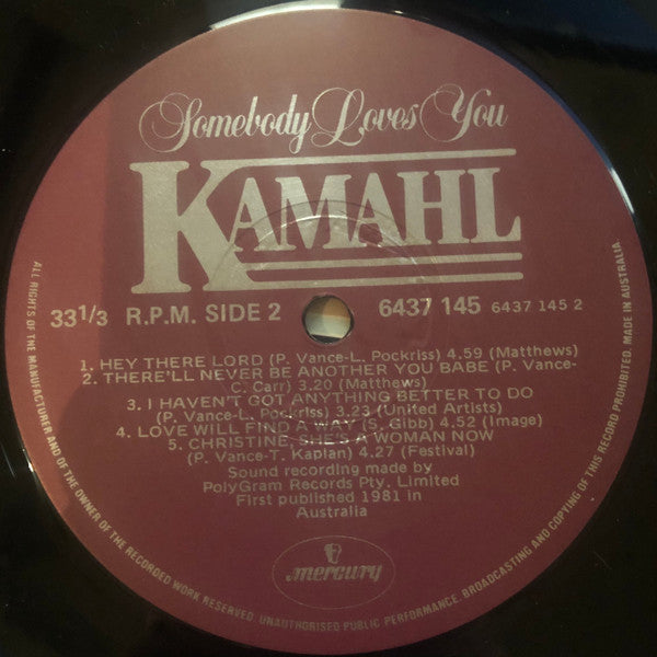 Kamahl : Somebody Loves You (LP, Album)