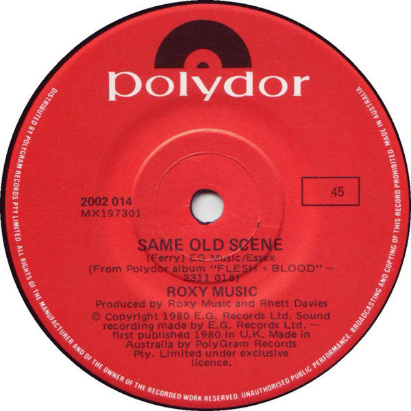 Roxy Music : Same Old Scene (7", Single)