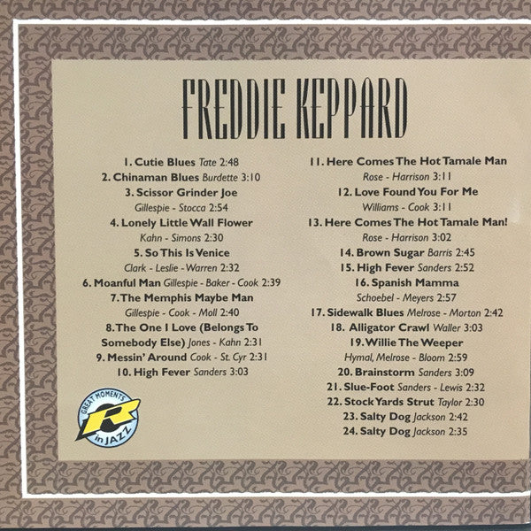 Freddie Keppard : The Complete Set: 1923 - 1926 (CD, Comp)