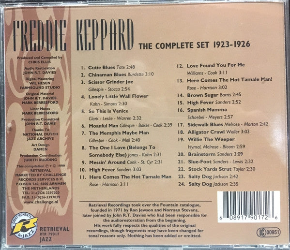 Freddie Keppard : The Complete Set: 1923 - 1926 (CD, Comp)