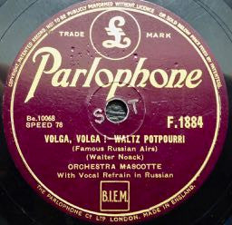 Orchestra Mascotte : Sphinx Waltz / Volga, Volga! (Shellac, 10")