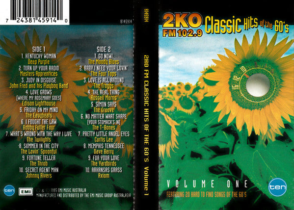 Various :  2KO FM 102.9 Classic Hits Of The 60's Volume One (Cass, Comp)