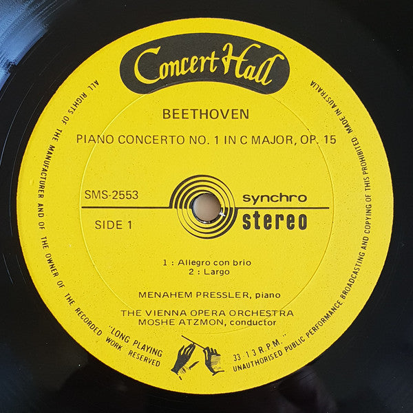 Ludwig van Beethoven : Piano Concerto No. 1 / Rondo For Piano And Orchestra (LP)