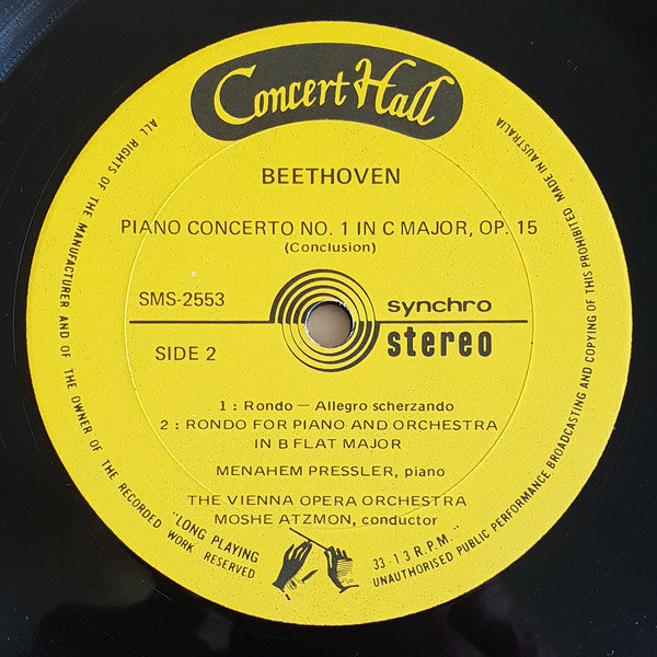Ludwig van Beethoven : Piano Concerto No. 1 / Rondo For Piano And Orchestra (LP)