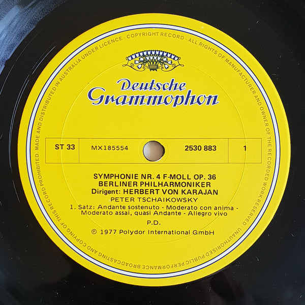 Pyotr Ilyich Tchaikovsky, Berliner Philharmoniker · Herbert von Karajan : Symphonie Nr. 4 (LP)