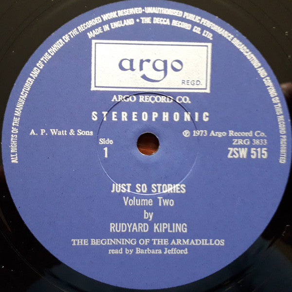 Rudyard Kipling Readers Michael Hordern, Barbara Jefford, Richard Johnson (3) : Just So Stories Vol. 2 (Box + LP, Comp)
