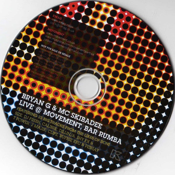 Bryan Gee & Skibadee : Bryan G & MC Skibadee Live @ Movement Bar Rumba (CD, Mixed)
