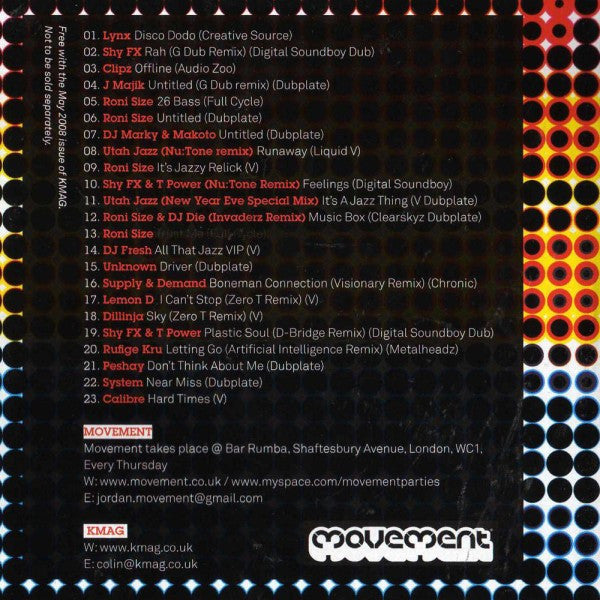 Bryan Gee & Skibadee : Bryan G & MC Skibadee Live @ Movement Bar Rumba (CD, Mixed)