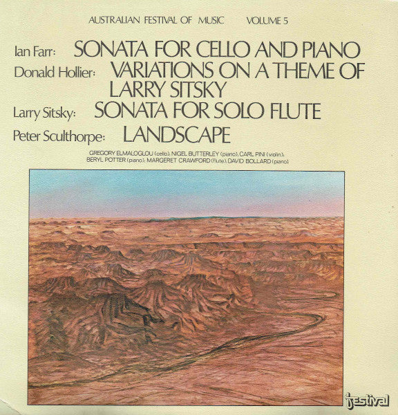 Ian Farr / Donald Hollier / Larry Sitsky / Peter Sculthorpe : Sonata For Cello And Piano / Variations On A Theme Of Larry Sitsky / Sonata For Solo Flute / Landscape (LP, Gat)