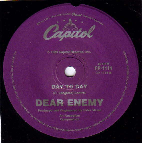 Dear Enemy : Computer One (7", Single)