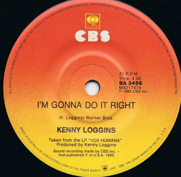 Kenny Loggins : Danger Zone (7", Single)