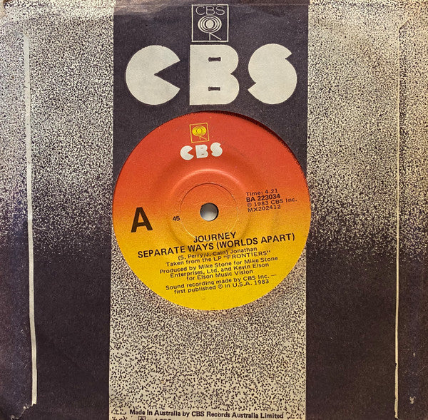 Journey : Separate Ways (Worlds Apart) (7", Single)