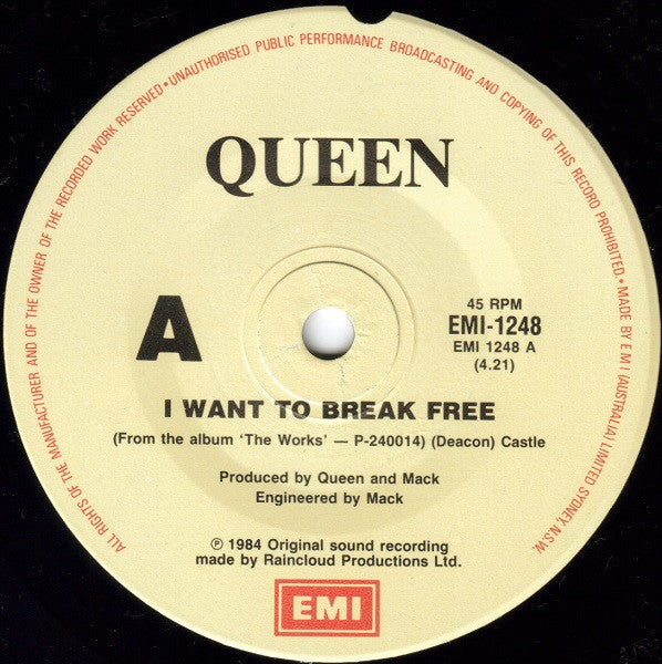 Queen : I Want To Break Free (7", Single)