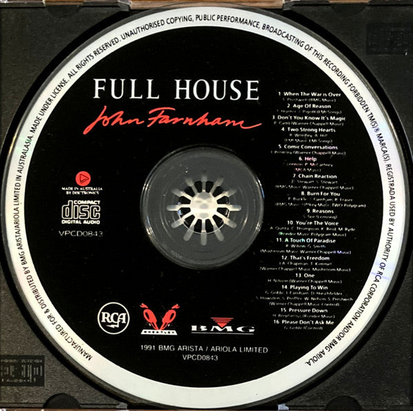 John Farnham : Full House (CD, Album, RE)