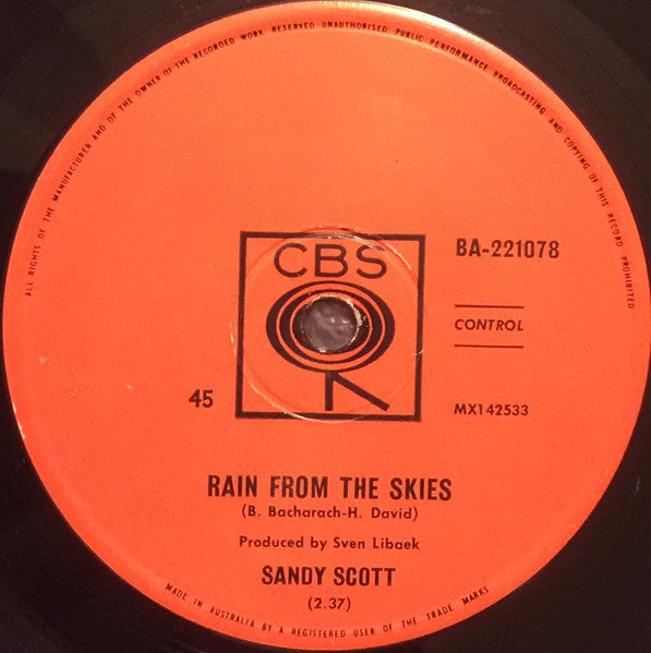 Sandy Scott (2) : Rain From The Skies (7", Single)