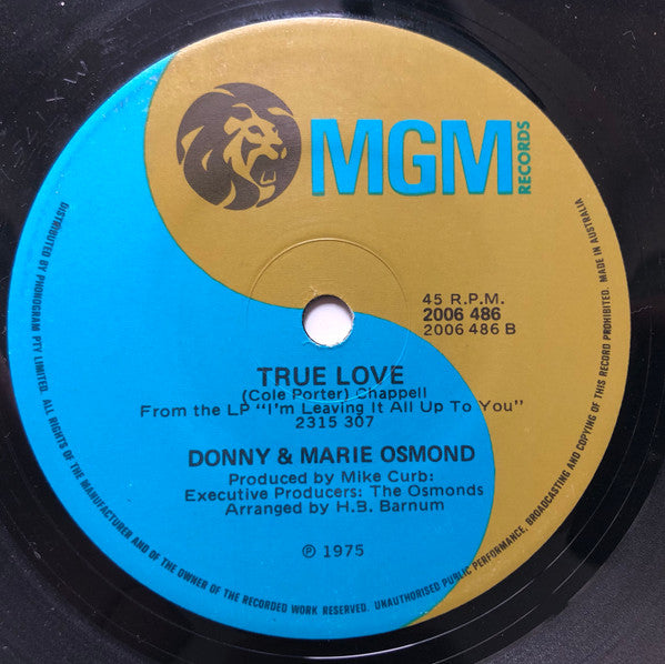 Donny & Marie Osmond : Morning Side Of The Mountain (7", Single)
