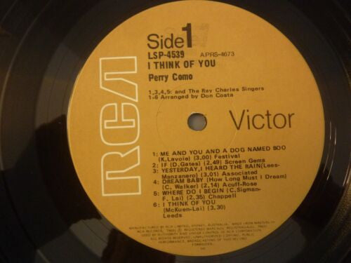 Perry Como : I Think Of You (LP, Album)