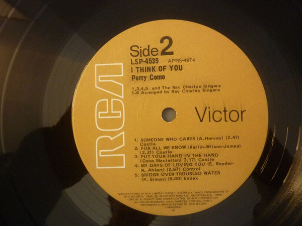 Perry Como : I Think Of You (LP, Album)