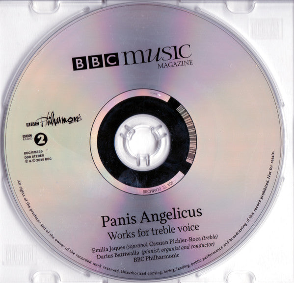 Emilia Jaques, Cassian Pichler-Roca, Darius Battiwalla, BBC Philharmonic : Panis Angelicus: Works For Treble Voice (CD, Album)