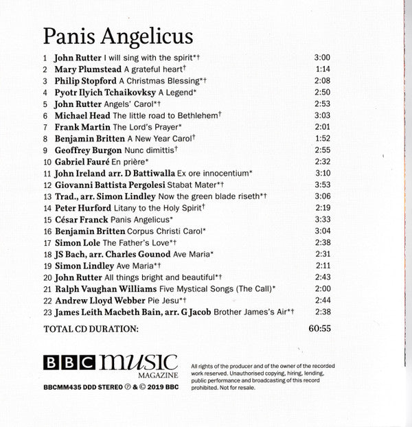 Emilia Jaques, Cassian Pichler-Roca, Darius Battiwalla, BBC Philharmonic : Panis Angelicus: Works For Treble Voice (CD, Album)