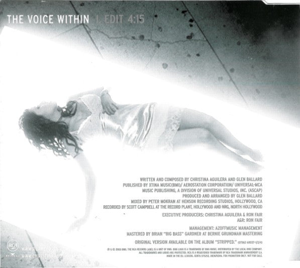 Christina Aguilera : The Voice Within (CD, Single, Promo)
