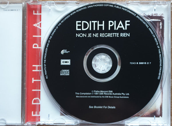 Edith Piaf : Non Je Ne Regrette Rien (CD, Comp)