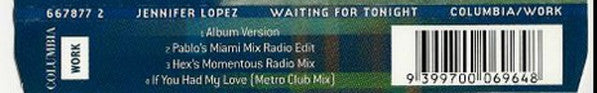 Jennifer Lopez : Waiting For Tonight (CD, Single)