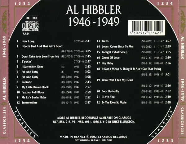Al Hibbler : 1946-1949 (CD, Comp)